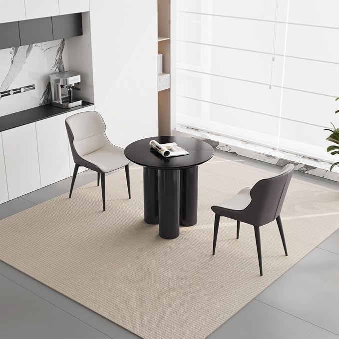 Guyii 29.92" Black Dining Table, Modern Round Kitchen Table, Small Indoor End Table for Kitchen, Bar, Living Room, Small Space, Easy Assembly, Table Only
