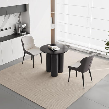 Guyii 29.92" Black Dining Table, Modern Round Kitchen Table, Small Indoor End Table for Kitchen, Bar, Living Room, Small Space, Easy Assembly, Table Only