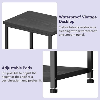 SWTYMIKI Coffee Bar Cabinet for Home - 3-Tier Sturdy Farmhouse Coffee Stand Station Multi-Purpose Buffet Sideboard - Kitchen Bar Table for Living Room, Corner, Small Space, Black