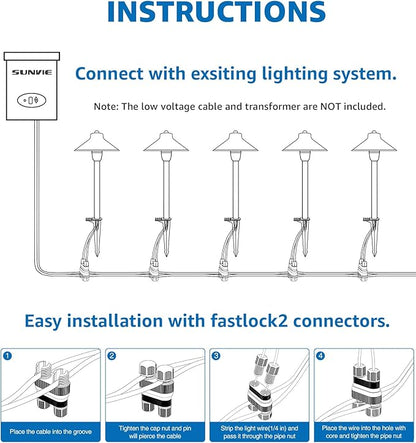 SUNVIE Low Voltage Pathway Lights 12V LED Landscape Path Lights 3000K Outdoor Waterproof Landscape Lighting 3W Aluminum Low Voltage Landscape Lights for Walkway Yard Garden ETL Listed Cord, 4 Pack