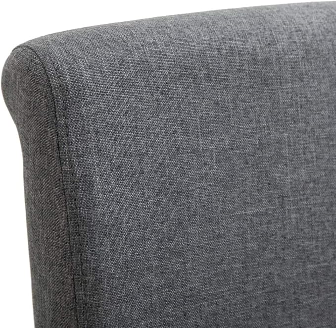 Modern Dining Chairs Set of 4 Gray Fabric Upholstered Wooden Frame Kitchen Living Room Furniture Accent Chairs with Ergonomic Design for Farmhouse Small Spaces