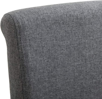 Modern Dining Chairs Set of 4 Gray Fabric Upholstered Wooden Frame Kitchen Living Room Furniture Accent Chairs with Ergonomic Design for Farmhouse Small Spaces
