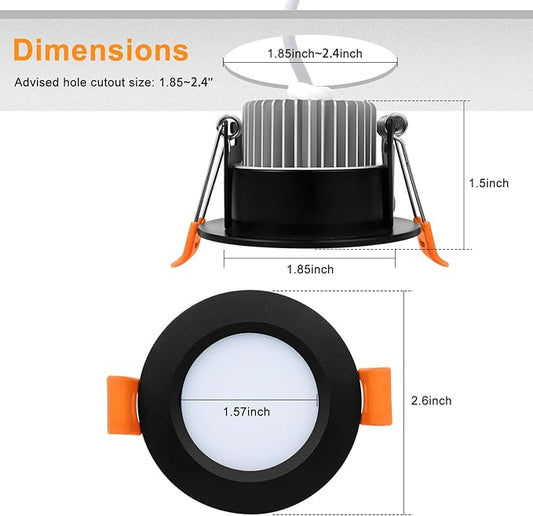 YGS-Tech 2 Inch LED Recessed Lighting, Dimmable Downlight 3W(35W Halogen Equivalent), CRI80, 3000K Warm White Ceiling Light with LED Driver(16 Pack)