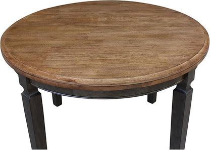 IC INTERNATIONAL CONCEPTS 44 x 44 in Round Top Solid Wood Dining Table in Hickory/Washed Coal