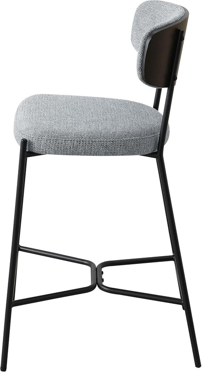Coaster Home Furnishings - Elison - Counter Height Stools (Set of 2) - Curved Backrest, Padded Seat, Footrest - Kitchen & Dining - 24-inch - Grey - 182646