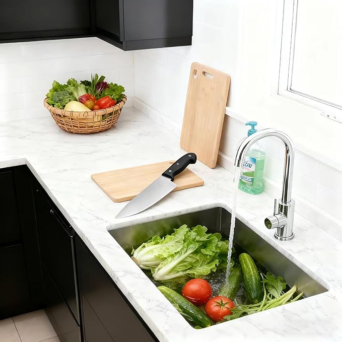 Kitchen Sink 30x18 Inch Undermount Sink 304 Stainless Steel 16 Gauge Single Bowl 9" Deep Handmade Kitchen Sinks Set with Accessories