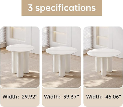 Guyii 29.92" Cream White Dining Table, Modern Round Kitchen Table, Small Indoor End Table for Kitchen, Bar, Living Room, Small Space, Easy Assembly, Table Only