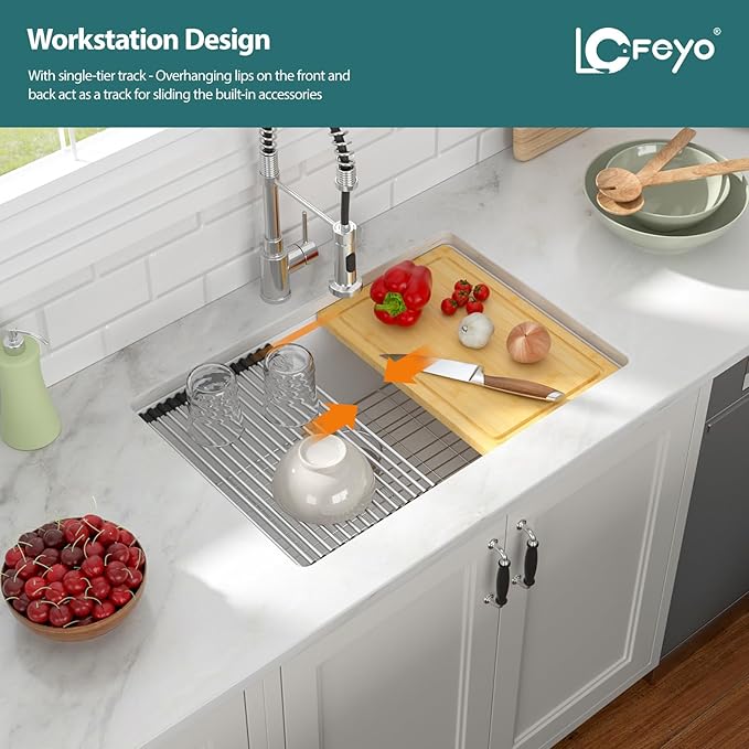 30x19 Inch White Undermount Kitchen Sink 30"x19" Workstation Granite Composite Quartz Sink Granite Quartz Modern Under Counter Ledge Single Bowl Basin Deep Sink