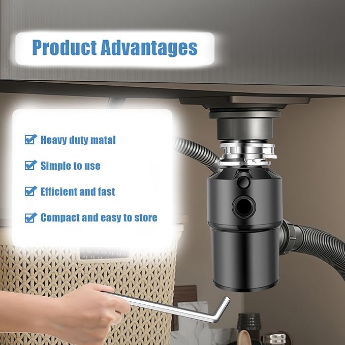 2 PCS Garbage Disposal Wrench, Garbage Disposal Allen Wrench Tool Compatible with InSinkErator Garbage Disposal