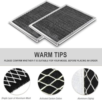 97007696 Range Hood Filter Charcoal Odour Filter for Range vent hood (8 3/4" X 10 1/2" X 3/8")-2 Pack by Cenipar