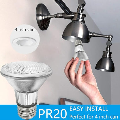 BOGAO Par20 Bulbs, 6 Pcs 120V 50W Par20 Light Bulbs, E26 Medium Base Long Lasting Life High Output Reflector Flood Lights Replacement Range Hood Light - Warm Light