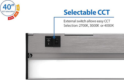 NUC-5 Series 40-inch Nickel Selectable LED Under Cabinet Light (NUC540SNK