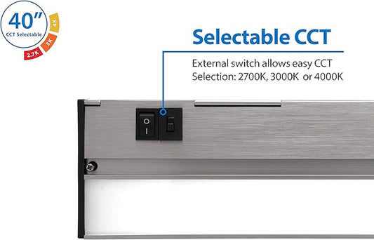 NUC-5 Series 40-inch Nickel Selectable LED Under Cabinet Light (NUC540SNK