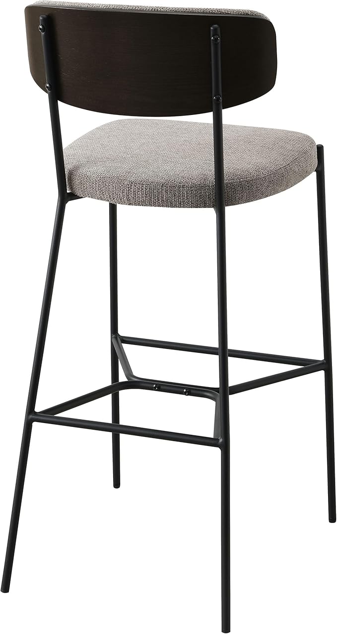 Coaster Home Furnishings - Elison - Set of 2 Pub Height Bar Stools with Foam Cushioned Seat and Geometric Detail Footrest - Mid-Century Modern - Dining Room - Light Brown & Dark Oak - 182657