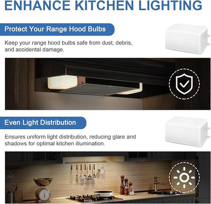 SR401650 Range Hood Light Lens Cover Replacement for Broan Nutone Model NS6530, NS6530WW, QL1, QL100 and QL130WW, Kitchen Range Hood Parts and Accessories, Pack of 2