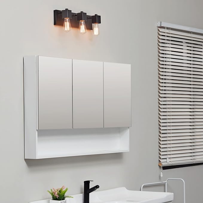 GLOBE Electric 63000005 18" 3-Light Vanity Light, Matte Black