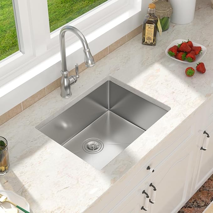 23 Inch Kitchen Sinks Undermount - 23 x 18 Inch Undermount Stainless Steel Bar Sink 16 Gauge Small Single Bowl Stainless Steel Outdoor Wet Bar & Prep Sink Basin 23 x 18 x 9 Inch