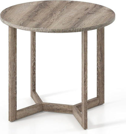 Giantex 36" Round Dining Table for 4, Kitchen Table with Wing-Shaped Base, Wood Grain Tabletop, 220Lbs Capacity, Coffee Tables for Dinette, Dinner, Dining Room, Living Room, Restaurant (Oak)