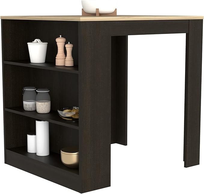 Kitchen Counter Dining Table Toledo, Kitchen, Black/Pine