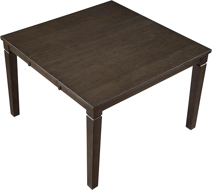 Dark Espresso Finish Counter Height Table with Removable Leaf, Classic Square Wooden Furniture for Kitchen Islands