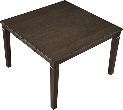 Dark Espresso Finish Counter Height Table with Removable Leaf, Classic Square Wooden Furniture for Kitchen Islands