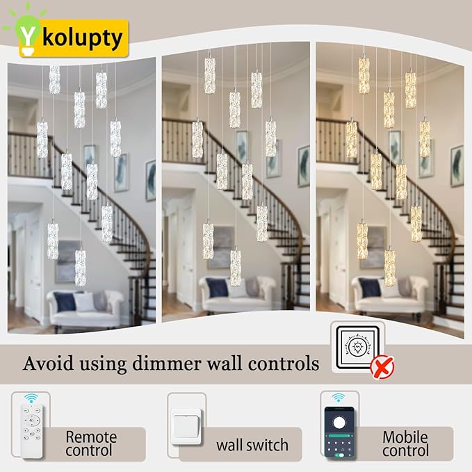 ykolupty Modern Crystal Chandelier 10-Lights Rectangle Pendant Light LED Dimmable Silver Linear Chandelier Flush Mount Crystal Pendant Light for Living Room Dining Room Foyer