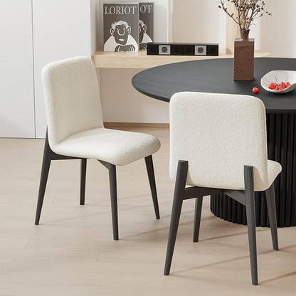 Casaphoria Dining Chairs Set of 2, Modern Fabric Kitchen Chairs with Black Wood Legs, Comfortable Dining Room Side Chairs for Home, Living Room, Restaurant