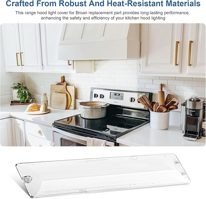 SB03294757 Range Hood Light Cover for Broan Light Lens Cover, Range Vent Hood Light Lens, Range Hood Parts Replacement Hood Light Lens Compatible Fits Various Broan Models