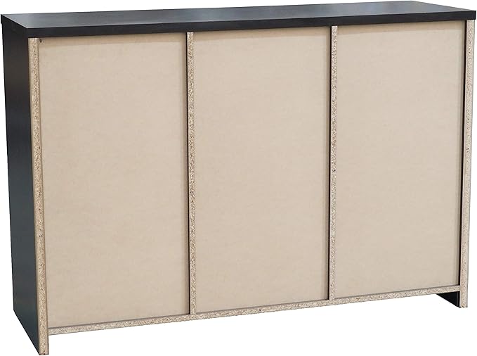 Kings Brand Furniture 47” Sideboard Buffet Cabinet – Modern Credenza Storage Console with 2 Doors, 3 Drawers & Adjustable Shelves, Oak Chocolate Dining Room & Kitchen Accent Cabinet