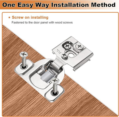 Probrico 60 Pack 30 Pair 1/2 inch Overlay Soft Close Cabinet Hinges Hidden Door Hinge for Kitchen Cabinet Hinges Concealed Self Closing Face Frame for Cupboard, Wardrobe, 105 Degree Opening Angel
