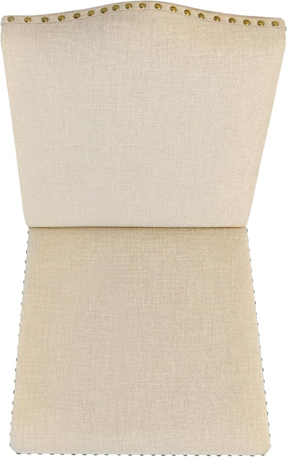 HomePop Scalloped Back Dining Chair - Beige Woven(Set of 2)