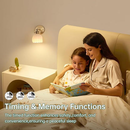 Shenmoyl Vintage Battery Operated Wall Sconce with White Tulip Glass Lampshade 5000 mAh Rechargeable Battery Powered Wall Light with Remote Control for Bedside Bedroom Doorway, Set of 2