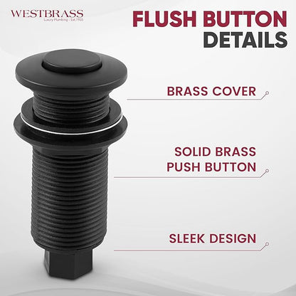 Westbrass ASB-B3-19 Sink Top Waste Disposal Replacement Air Switch Trim Only, Flush Button, Champagne Bronze