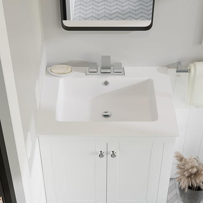 Swiss Madison Well Made Forever SM-VT327-3 Voltaire Vanity Top Sink, Glossy White