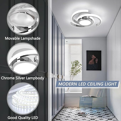 ADISUN LED Modern Ceiling Light,6000K Semi Flush Mount Ceiling Light Fixture,Unique Ceiling Lights for Living Room Bedroom Corridor Aisle Hallway Indoor Ceiling Lamp (D11 in*H2.9 in; 33W)