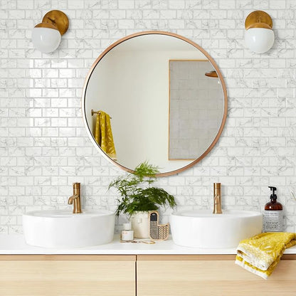 STICKGOO 10-Sheet Subway Tiles Peel and Stick Backsplash, Marble Look Stick on Tiles Kitchen Backsplash (Thicker Design)
