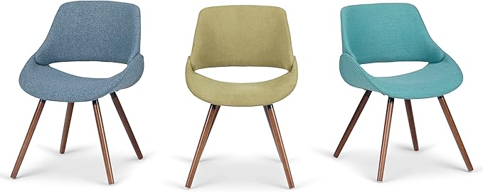 SIMPLIHOME Malden Dining Chairs - Upholstered Bentwood Frame and Woven Fabric Kitchen Chair in Acid Green, Modern Dining Room Seating with Curved Contoured Back, Walnut Veneer Legs and Padded Seat