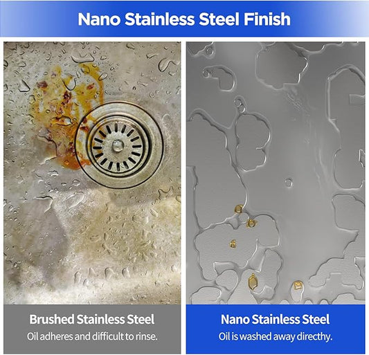JOMOO 32‑Inch Nano‑Coated Stainless Steel Workstation Sink, 10″ Deep Single Bowl Undermount Kitchen Sinks, Handmade Topmount Sink Set with Accessories for Kitchen, Bar & RV