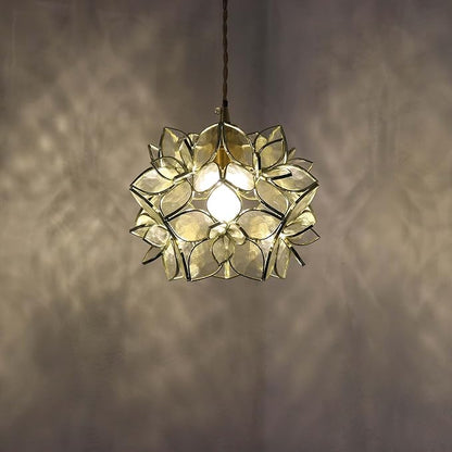 Bieye L10967 Petals Tiffany Style Stained Glass Ceiling Pendant Light with 8-inch Wide Lampshade (Clear, 8" Rose Lily)