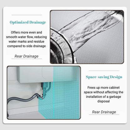30" x 19" Kitchen Workstation Sink - 10" Deep Basin, 3D Embossed Undermount, Scratch Resistant Stainless Steel