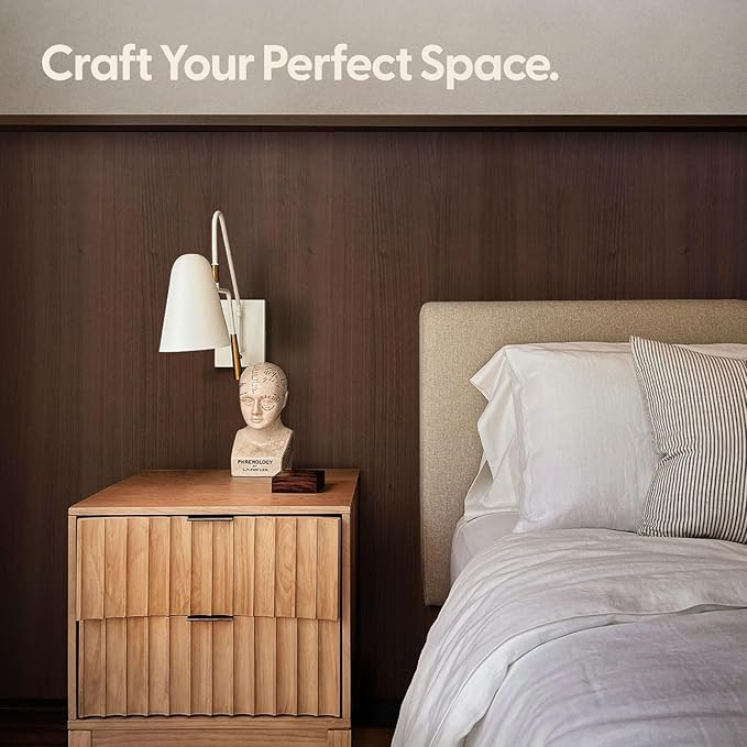 17.3" x 197" Deep Dark Walnut Wood Grain Contact Paper - Thick Waterproof Peel and Stick Vinyl Wrap for Furniture & Cabinets, Matte Smooth Finish Decorative Film