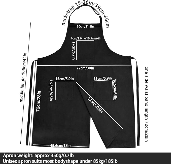 Molaxhome Split Apron with 3 Pockets,Unisex Pottery Apron with Adjustable Strap for Kitchen Ceramics