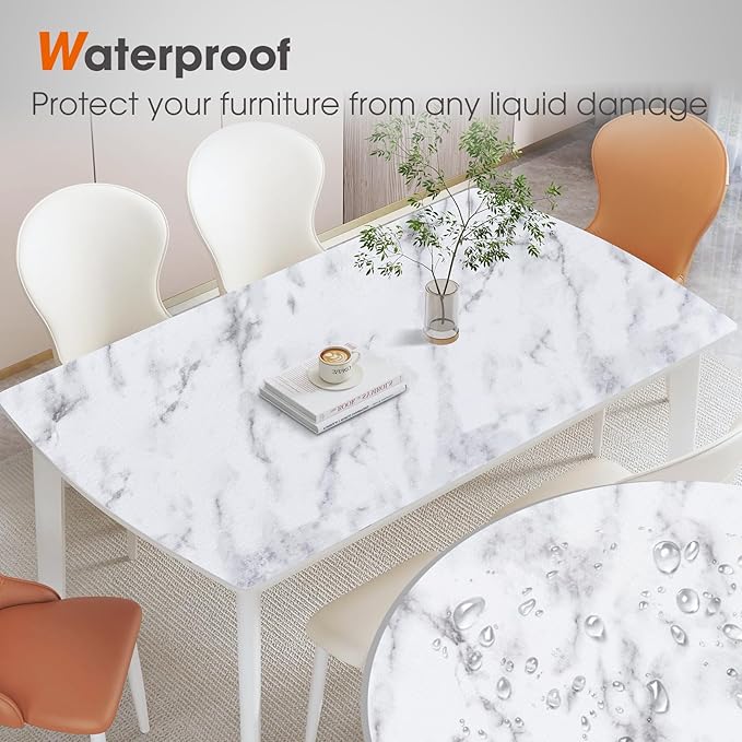 Drawer and Shelf Liner, Non-Slip Kitchen Cabinet Liners Non-Adhesive Thick Strong Grip Waterproof Washable Mats Protect Dresser Shelves Cupboard Bathroom Cabinets, White Marble, 12 in X 30 FT