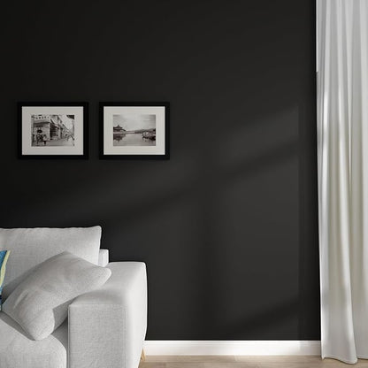 Decotalk 30"x400" Black Wallpaper Peel and Stick, Black Wallpaper for Bedroom, Dark Contact Paper for Cabinets and Drawers, SolidBlack Contact Paper Removable, Self Adhesive Wall Vinyl