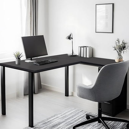 Kaboon 48x18 inches Tabletop, Solid One-Piece Desktop for Sit Stand Desk, Double Desks, L Desk DIY,Wood Countertop Home or Commercial Use,1 inch Thick, Solid Black