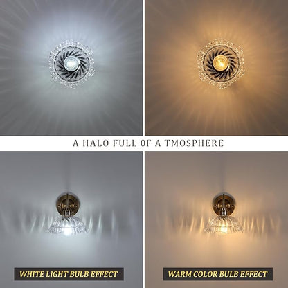 Shenmoyl Semi Flush Mount Vintage Lights Fixture, Black Hallway Kitchen Bedroom Ceiling Light with Clear Glass, 4.72" Base Modern Fixtures for Bathroom, Porch