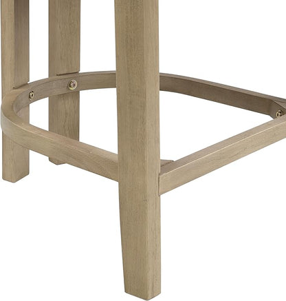 Christopher Knight Home Minso Bar Table and Chairs Set of 2, 3 Piece Bar Table Set with Upholstered Counter Stool, Rubberwood Counter Height Dining Set for 2, Light Ash+Beige