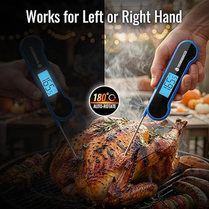 0.5 Sec Instant Read Meat Thermometer Digital with ±0.5℉ Precision, Food Thermometer for Cooking Kitchen Gadgets, Oven Grill Candy BBQ Essentials Accessories, Gifts for Him Dad Men Birthday, Blue