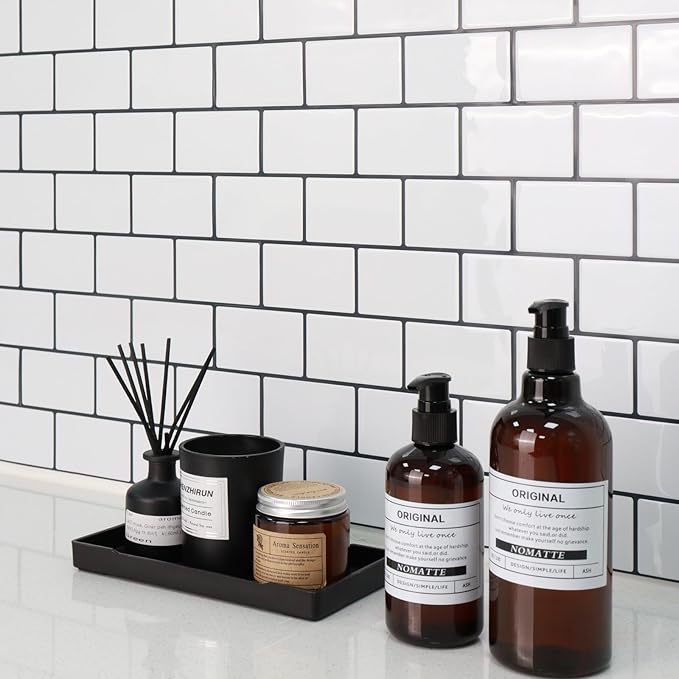 STICKGOO 10-Sheet Peel and Stick Backsplash, White Subway Tile Stick on Backsplash for Kitchen (Thicker Design)