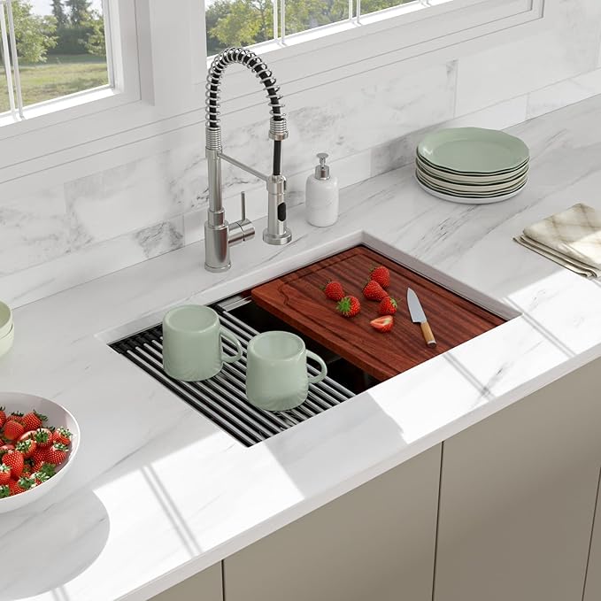 27 Undermount Kitchen Sink - Beslend 27x19 Undermount Workstation Kichen Sinks Stainless Steel Single Bowl Ledge Under Counter Sinks16 Gauge 10 Inch Deep Kitchen Stages Basin 27"x19"x10"